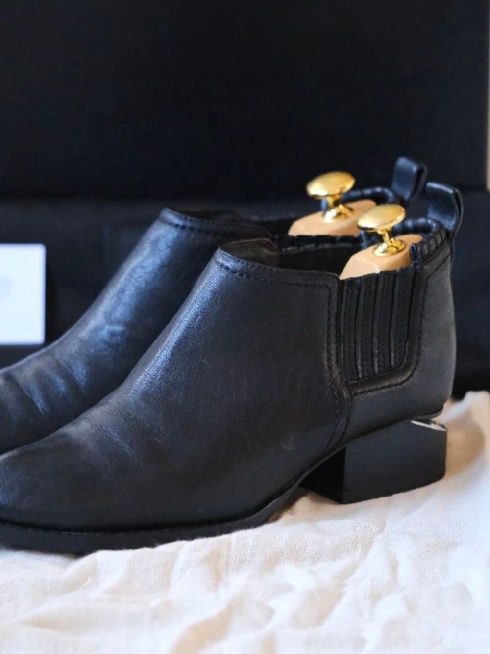 Alexander Wang cut out heel black ankle boots EU 36